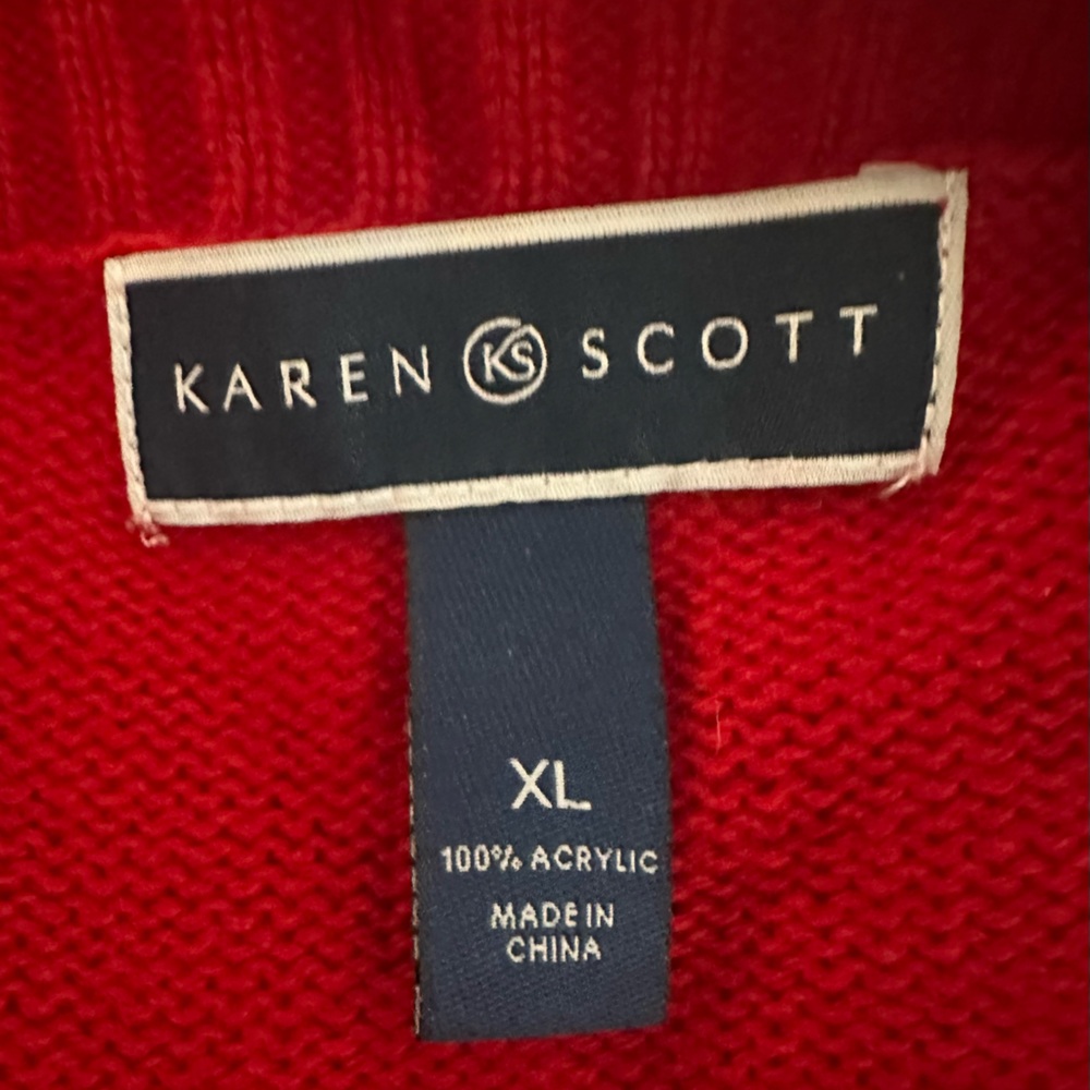 Karen Scott Red Penguin Snowflake Sweater - Picture 4 of 5